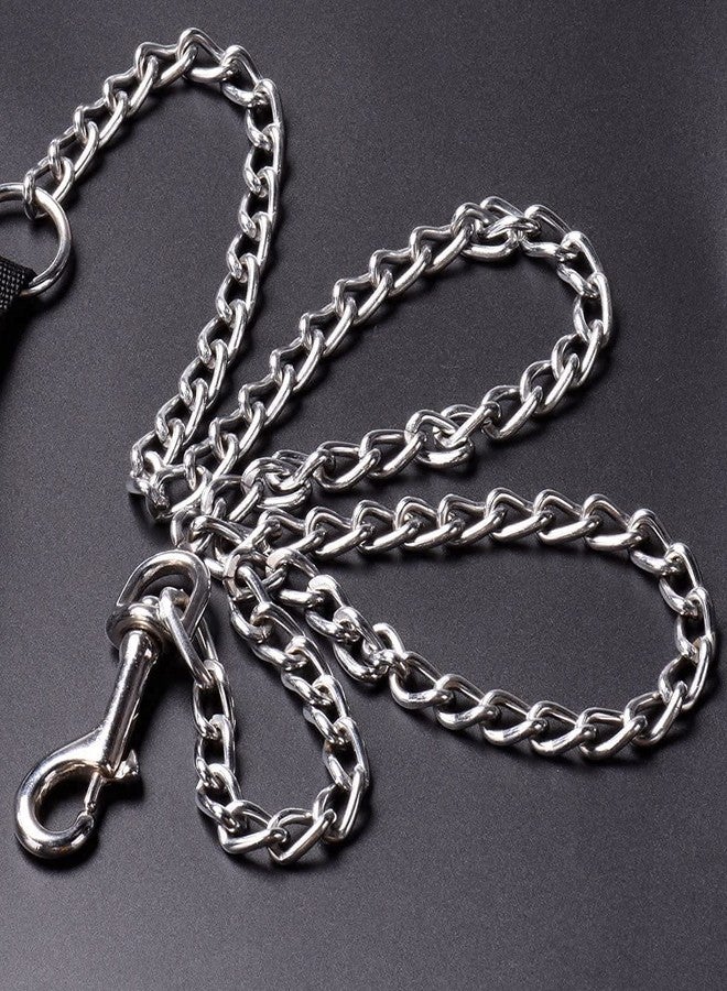 D&C PAWS طوق كلاب متين من دي آند سي باوز - طوق معدني بطول 50-60 سم مع سلسلة ومقبض مبطن للكلاب متوسطة وكبيرة الحجم - Image 5